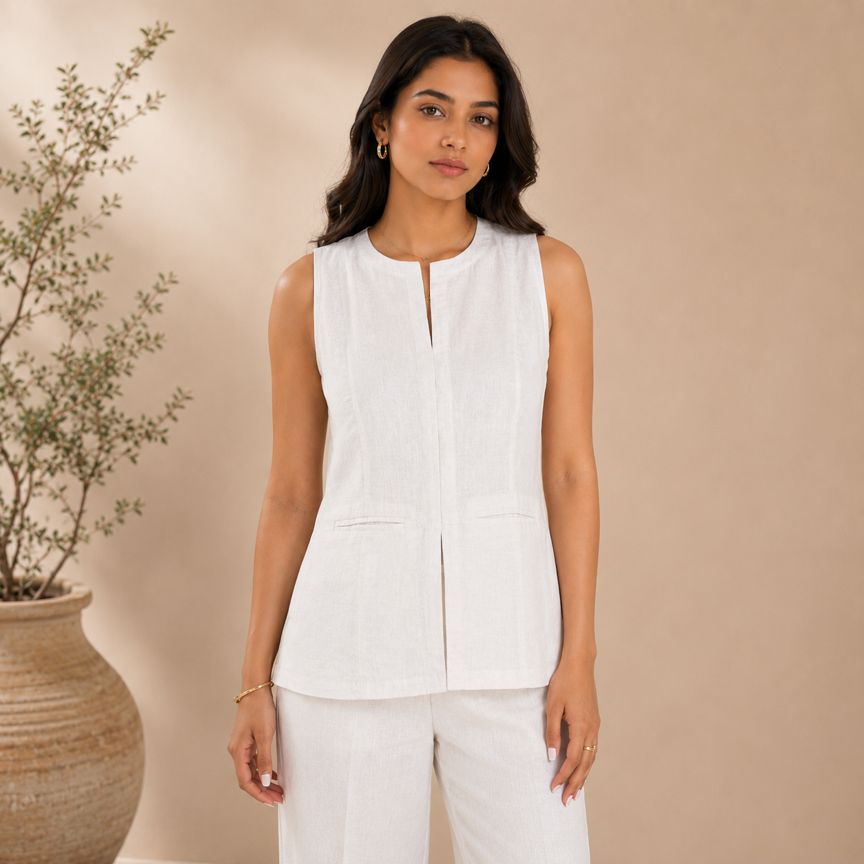 Linen top & trouser set