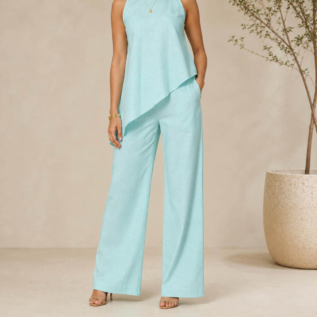 Asymmetrical sleeveless co-ord set