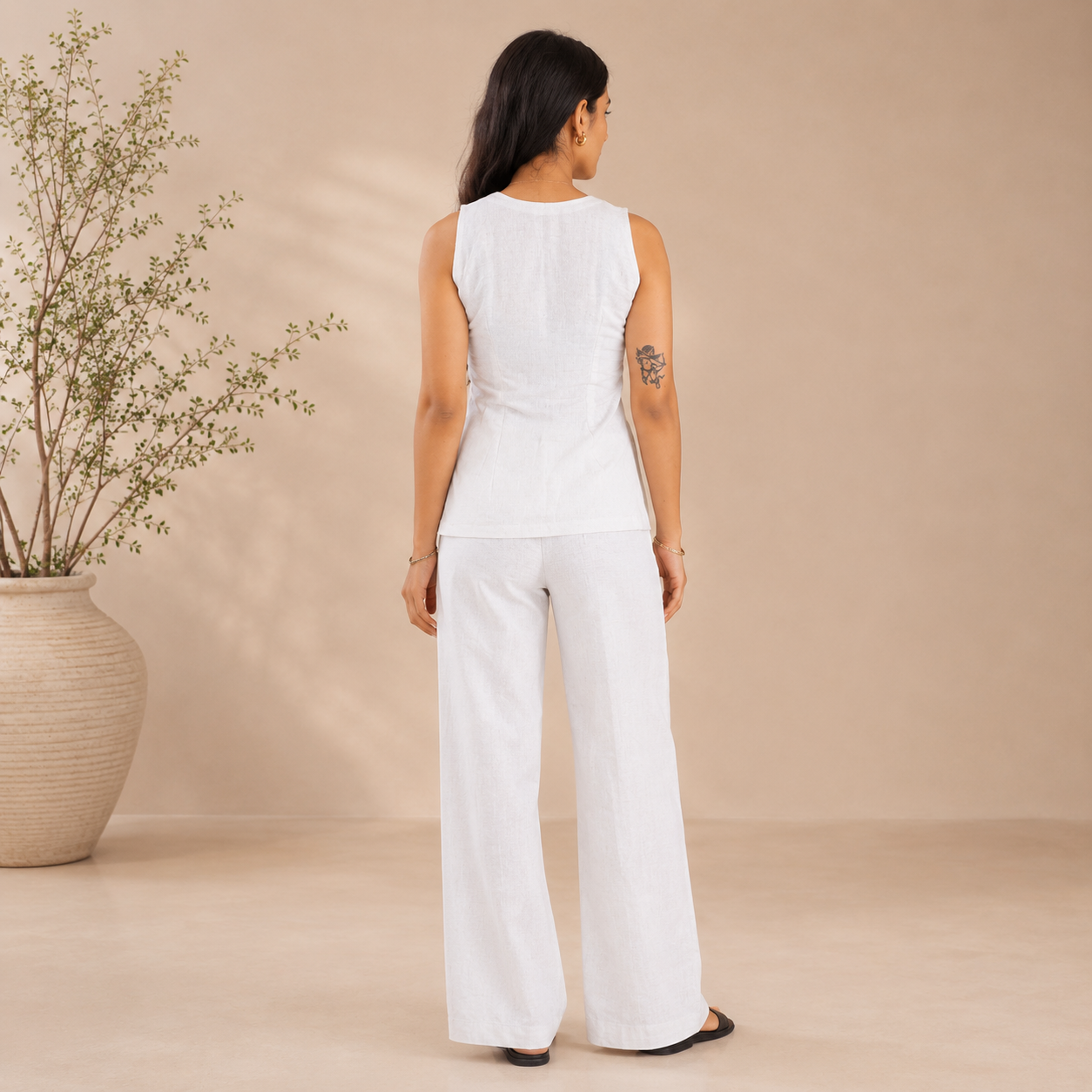 Linen top & trouser set